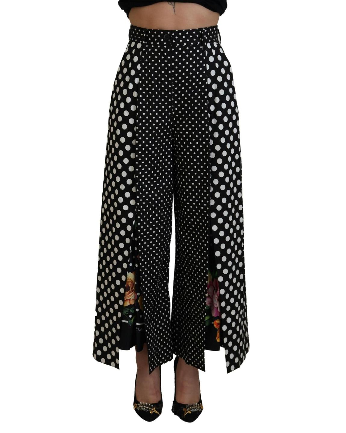 Polka Dot Culotte Pants Floral Print Wo - Multicolor Jeans main product photo