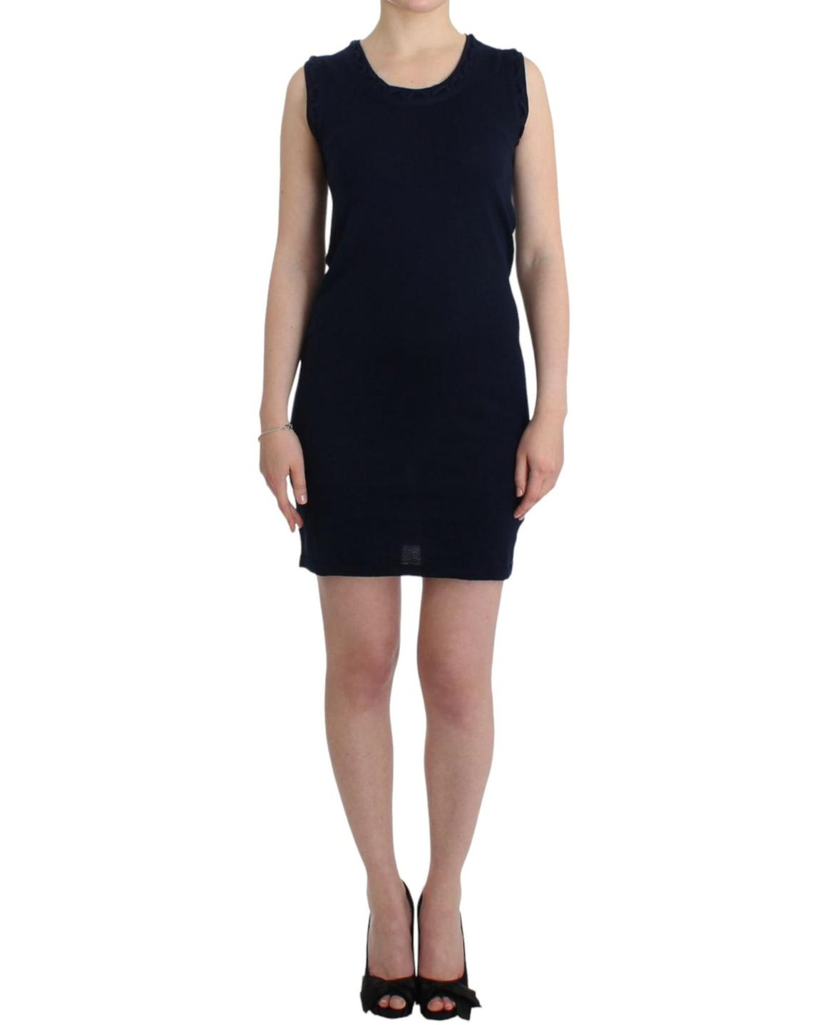 Sleeveless Knit Mini Dress Wo - Blue Dresses main product photo
