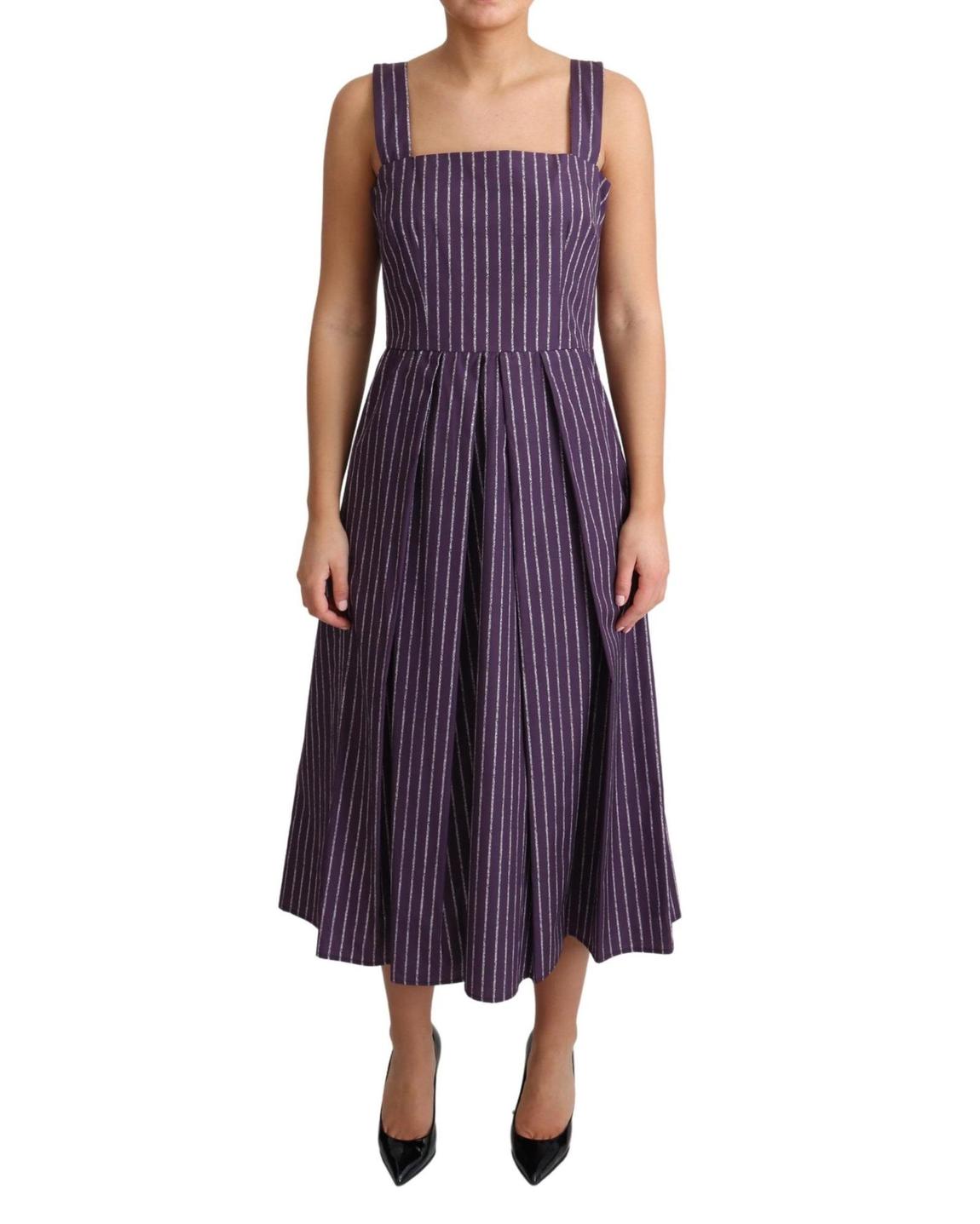 Dolce Gabbana Sleeveless Midi Dress Wo - Purple Dresses main product photo
