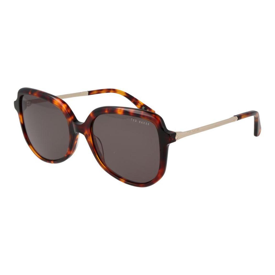 Acetate Full-Rim Sunglasses with Green Plastic Lenses - Brown main product photo