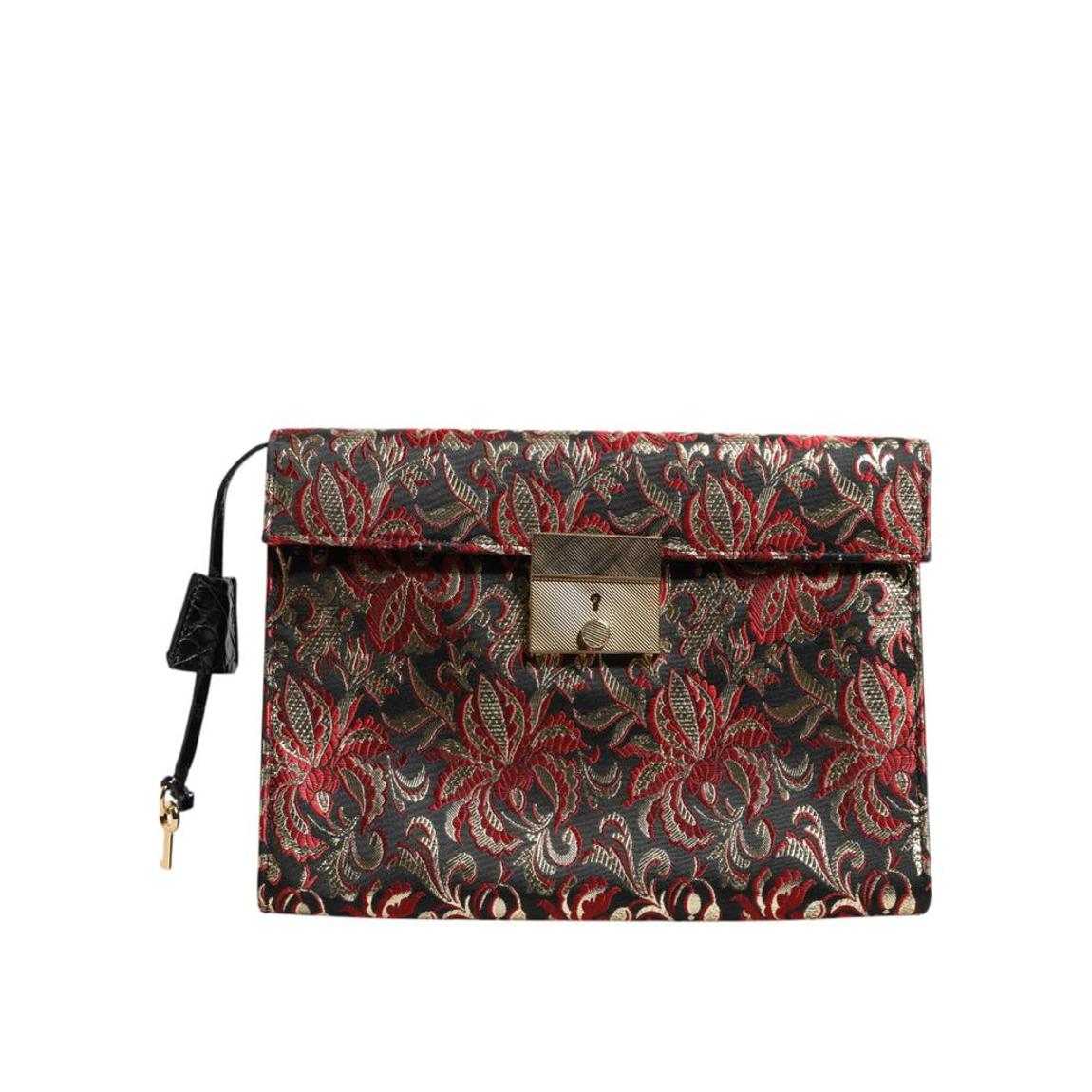 Floral Jacquard Docut Briefcase Bag with Key Lock Wo - main product photo