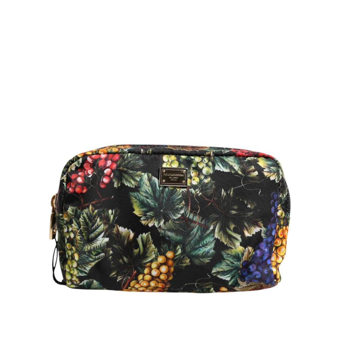 Grape Print Clutch with Logo Plaque and Gold-Tone Hardware - main product photo