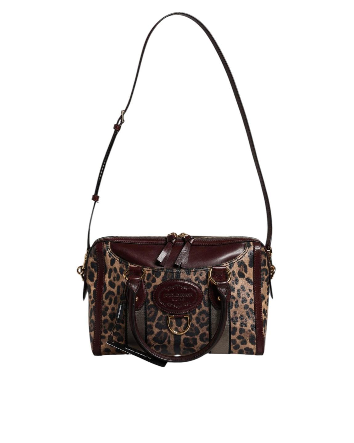 Leopard Print Satchel Handbag Wo - Brown Luggage main product photo