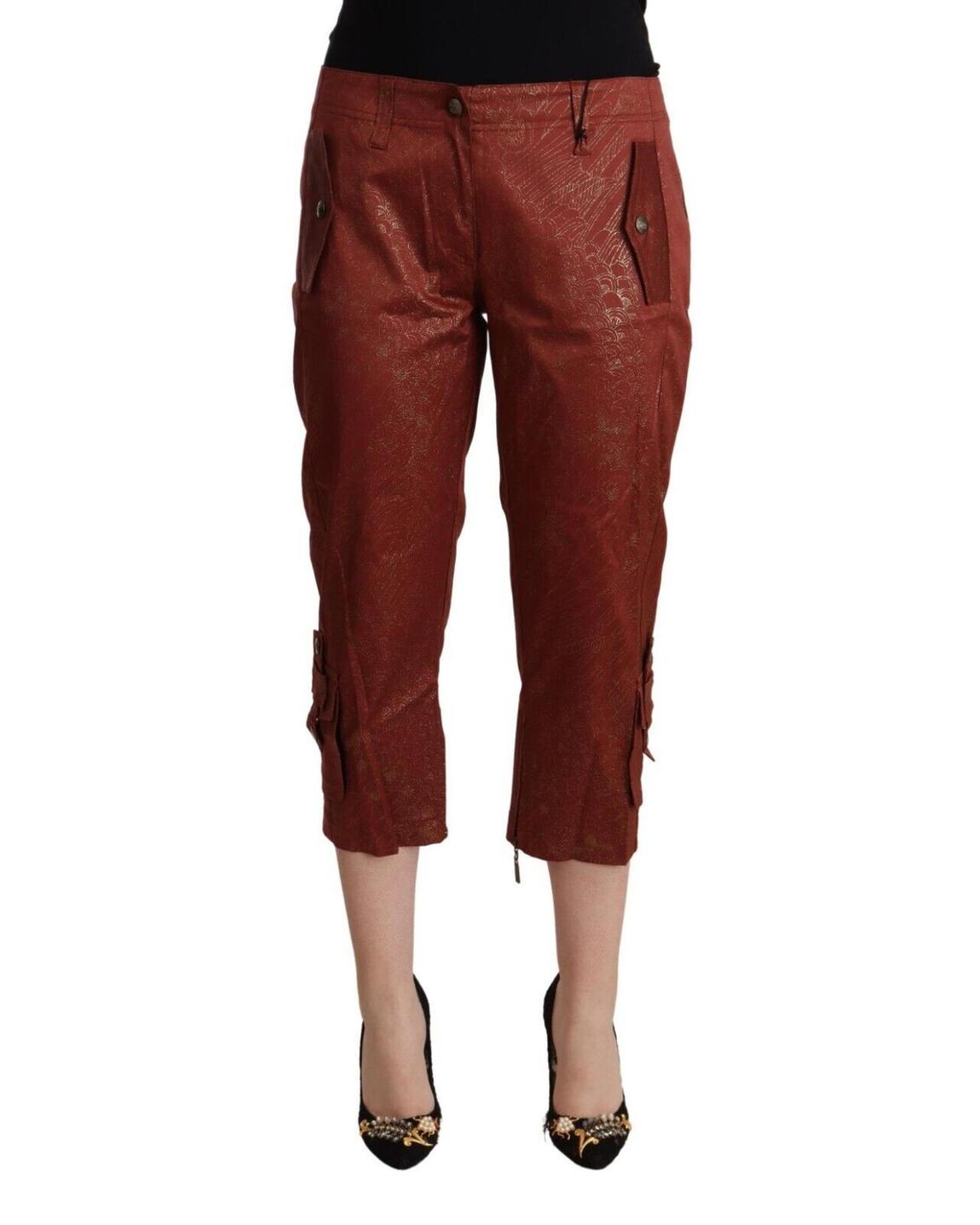 Cropped Pants Rust Metallic - Brown Jeans main product photo