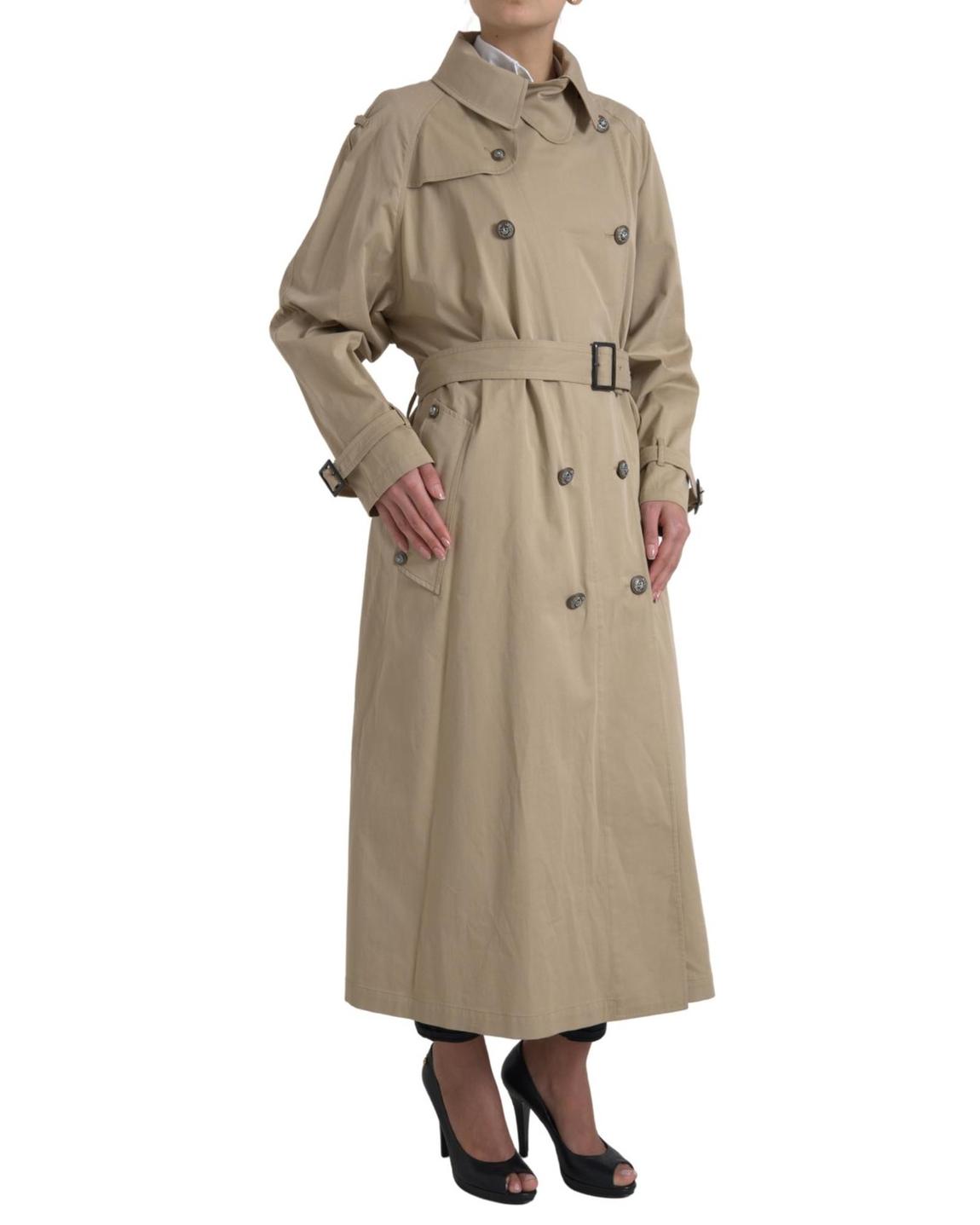 Beige Trench Coat Long Sleeve Classic Style Wo Jackets main product photo