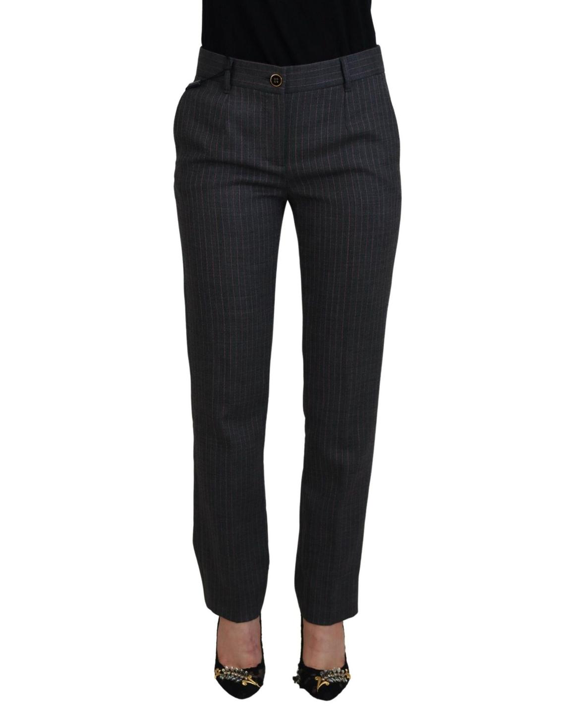 Pinstripe Trousers PAN74590 Wo - Gray Jeans main product photo