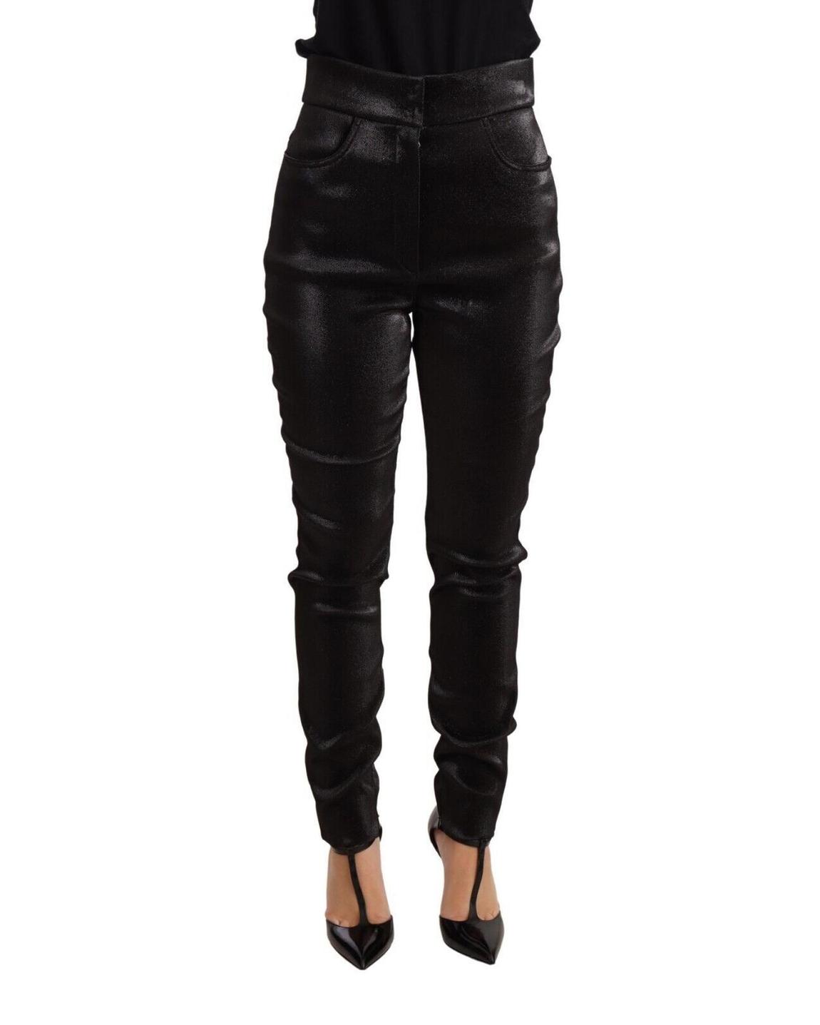 Dolce Gabbana Metallic Trousers PAN71900 Wo - Black Jeans main product photo