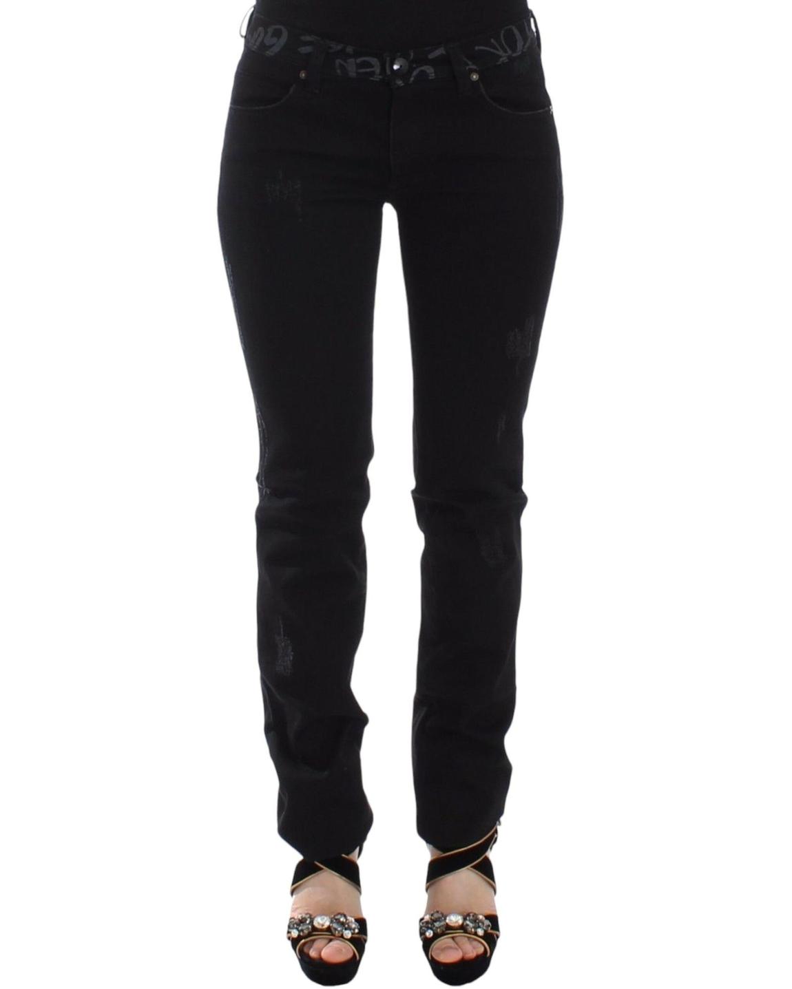 Ermanno Scervino Jeans Distressed Design Wo - Black Jeans main product photo