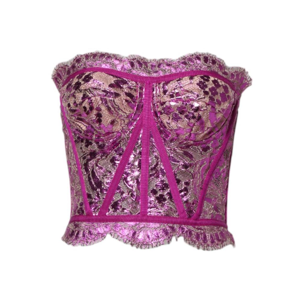 Bustier Sleeveless Corset Blouse Top Wo - Pink Tops main product photo