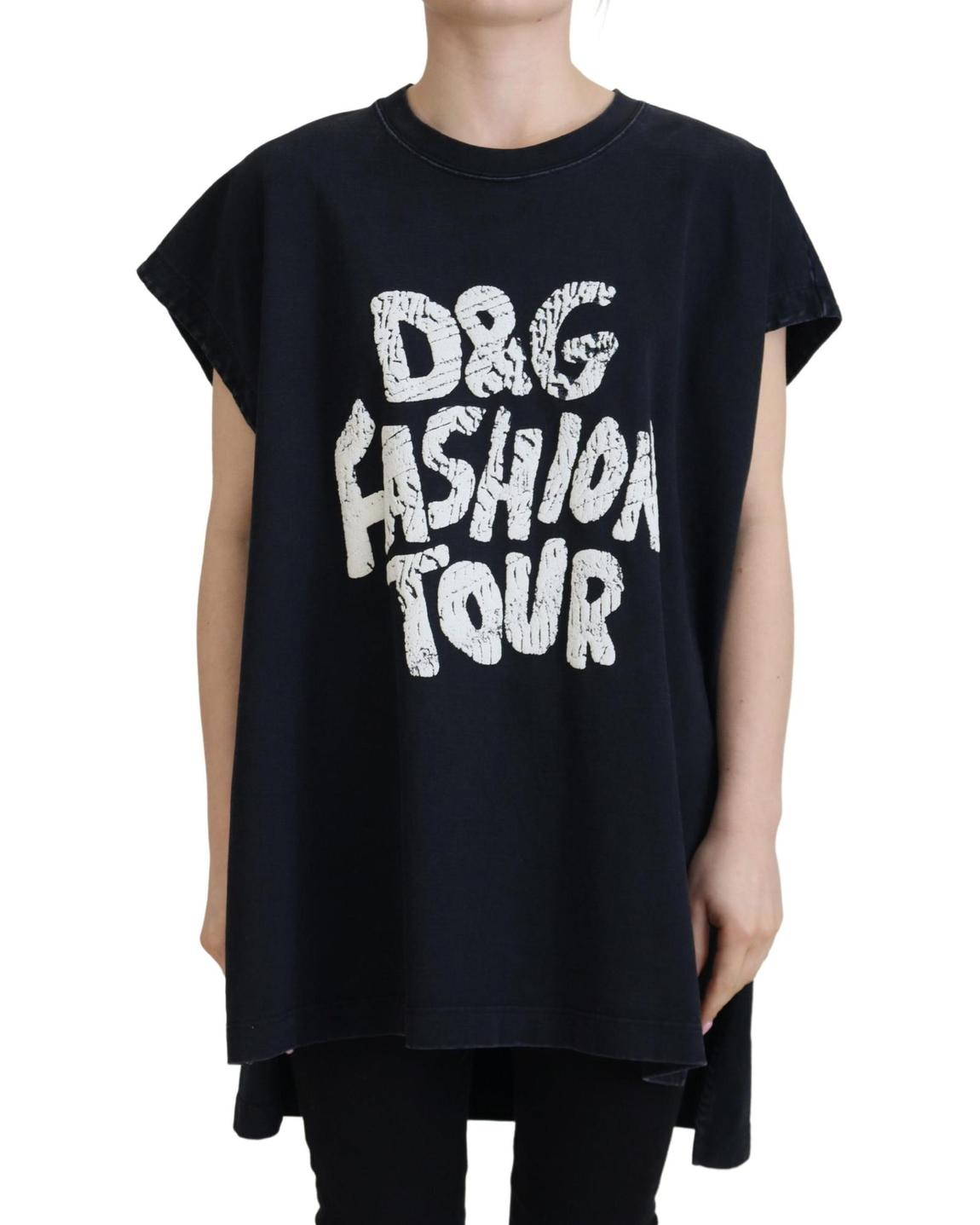 Oversized Fashion Tour Tee Model TSH83255 - Black Tops main product photo