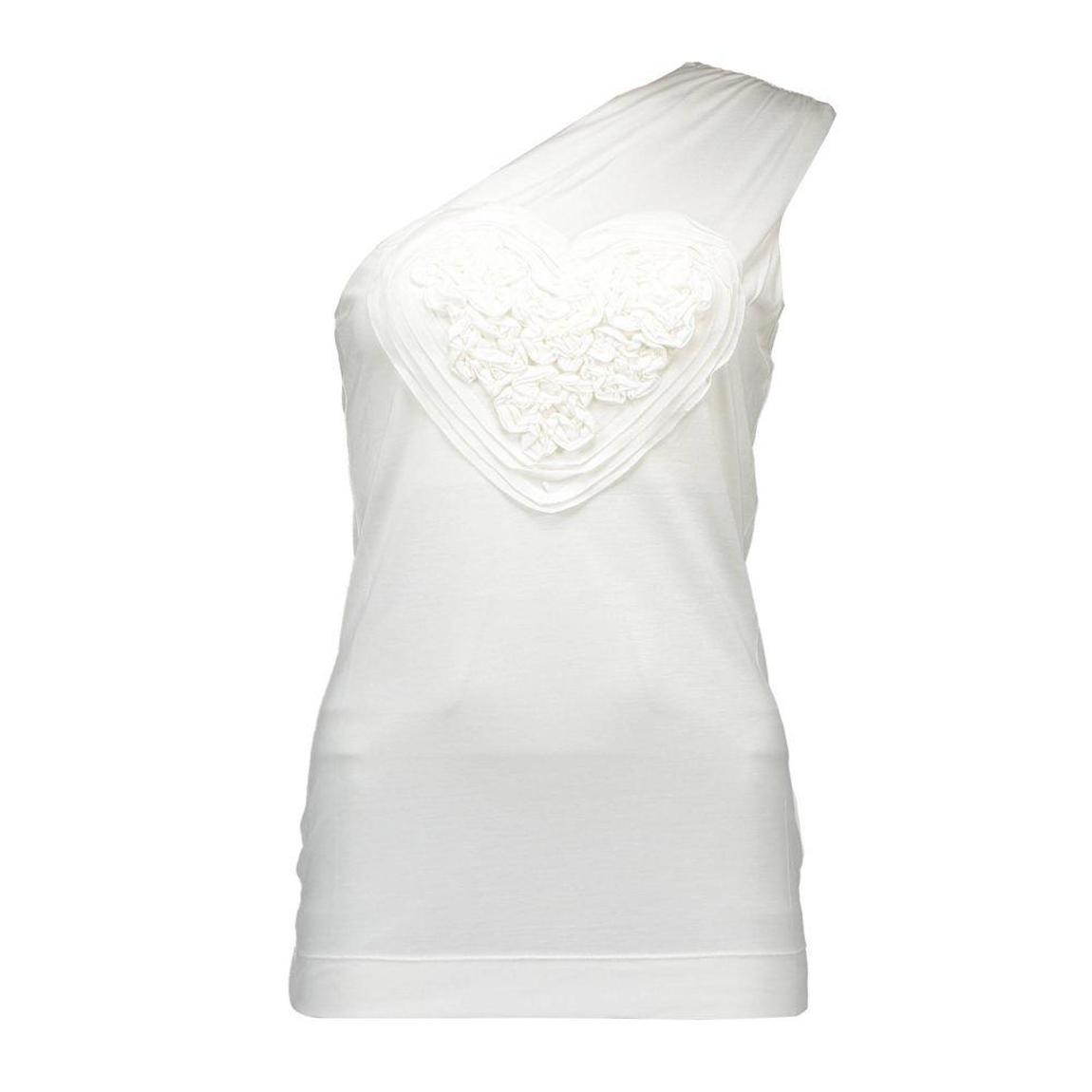 Heart Detail One Shoulder Top Wo - White Tops main product photo