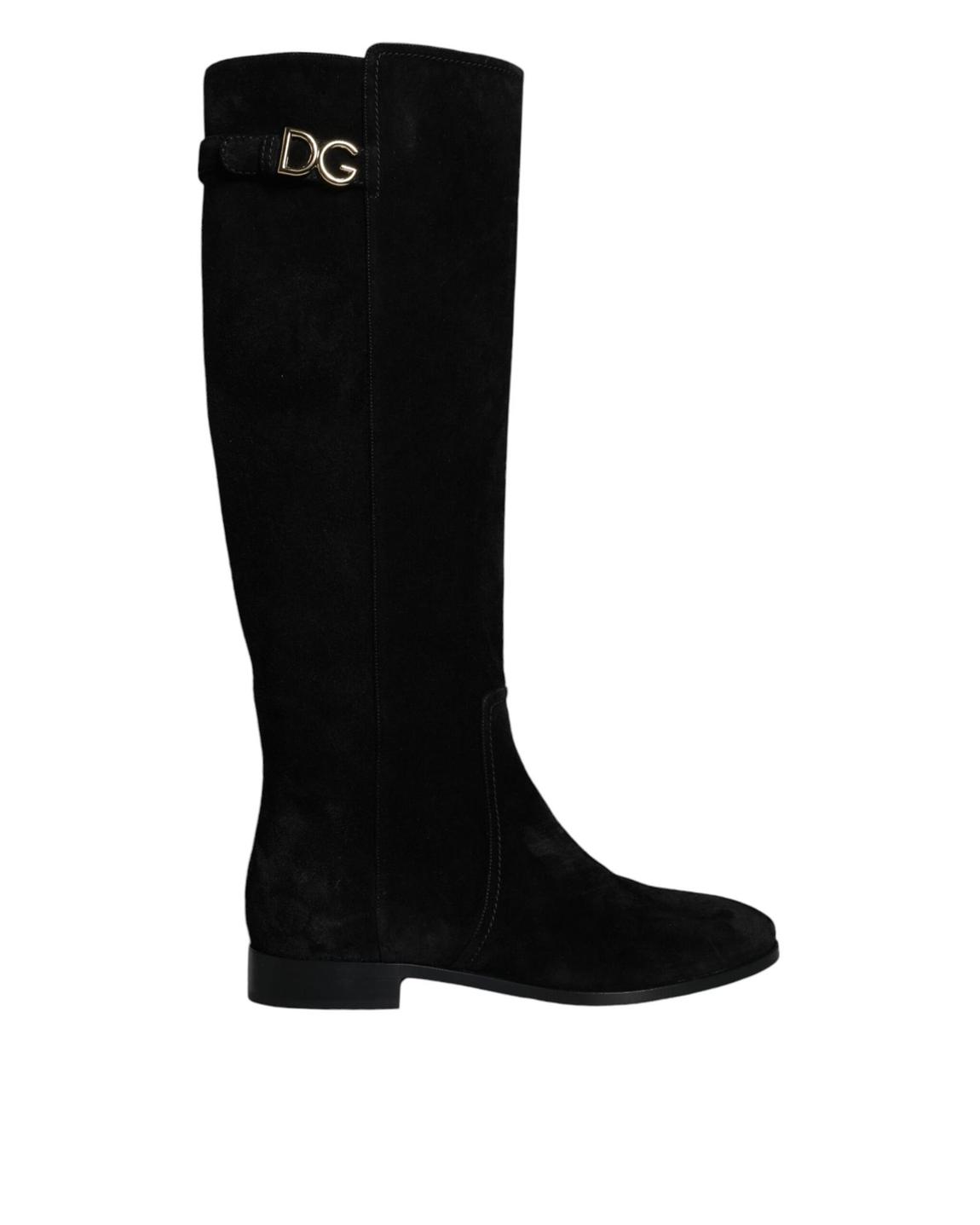 Suede KneeHigh Boots - Black main product photo