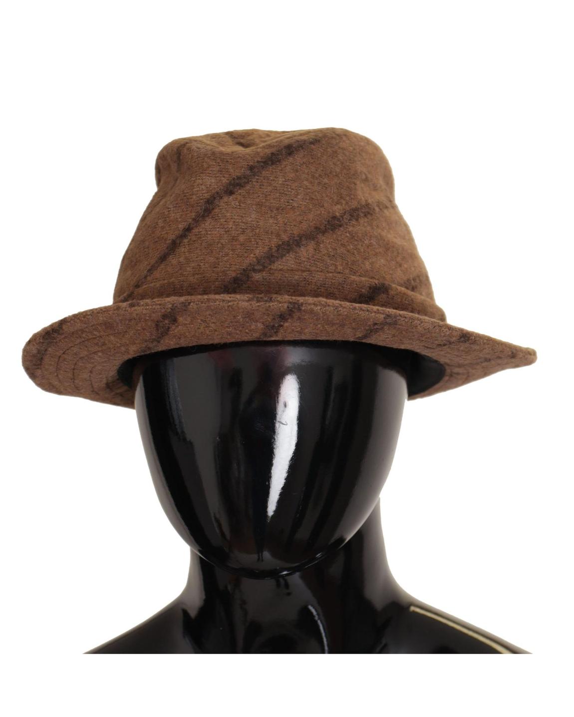 Wool Felt Hat Brown Striped Model Wo main product photo