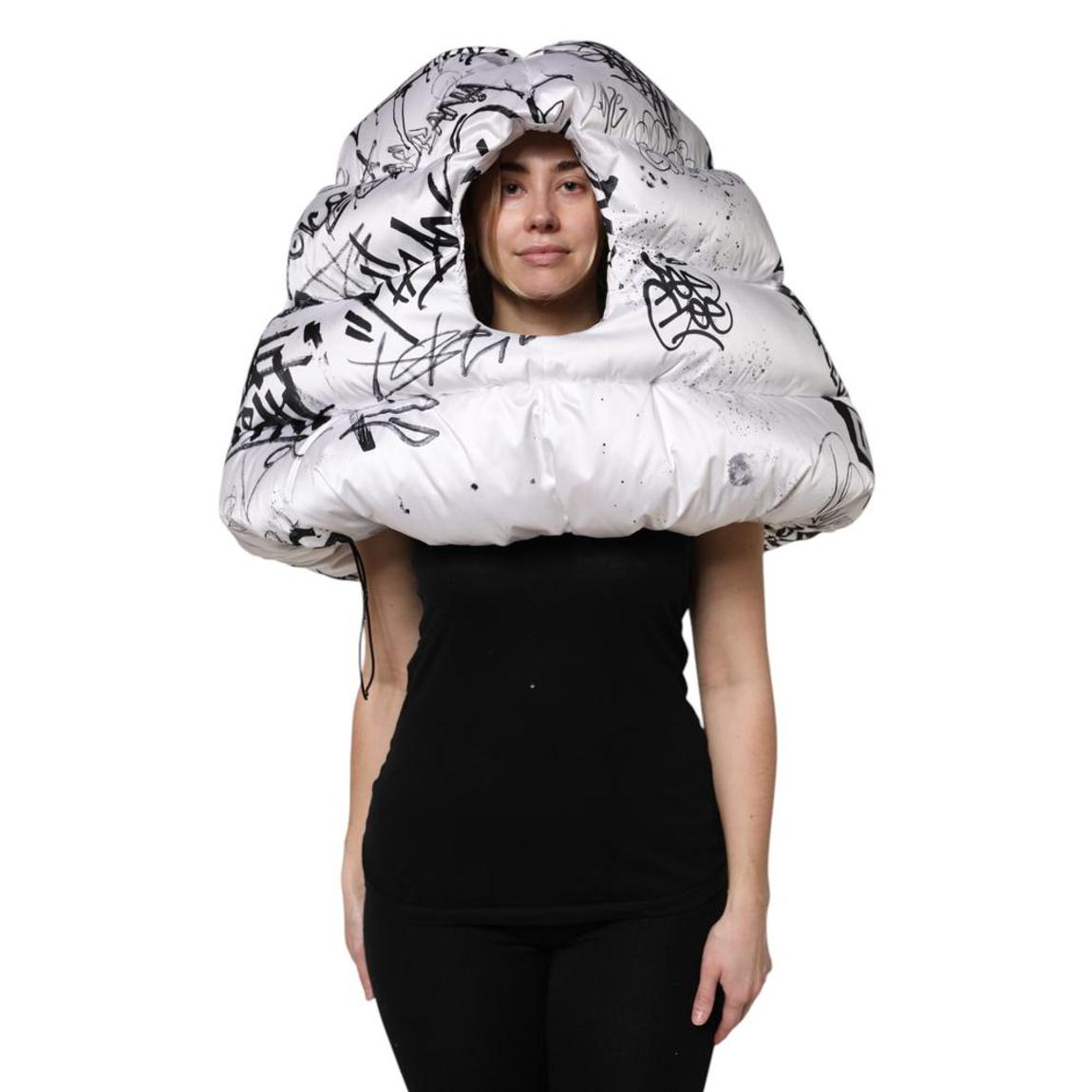 Puffer Jacket Graffiti Print - White Hats main product photo