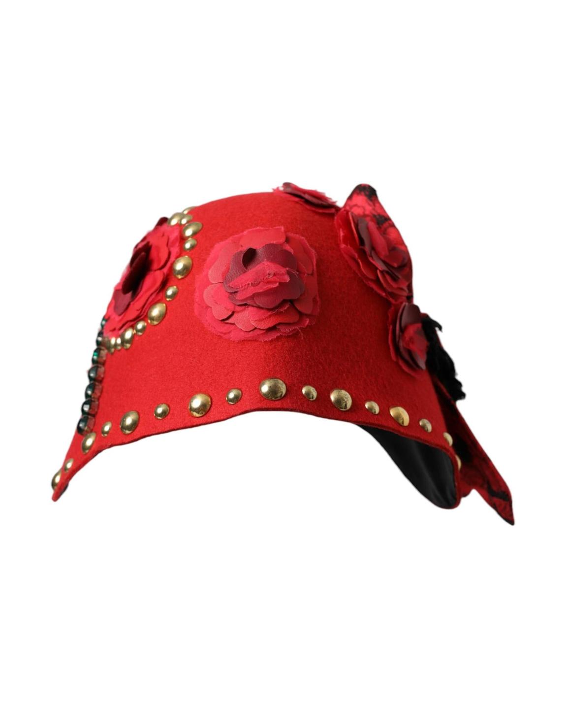 Floral Wool Hat Red Style Wo main product photo