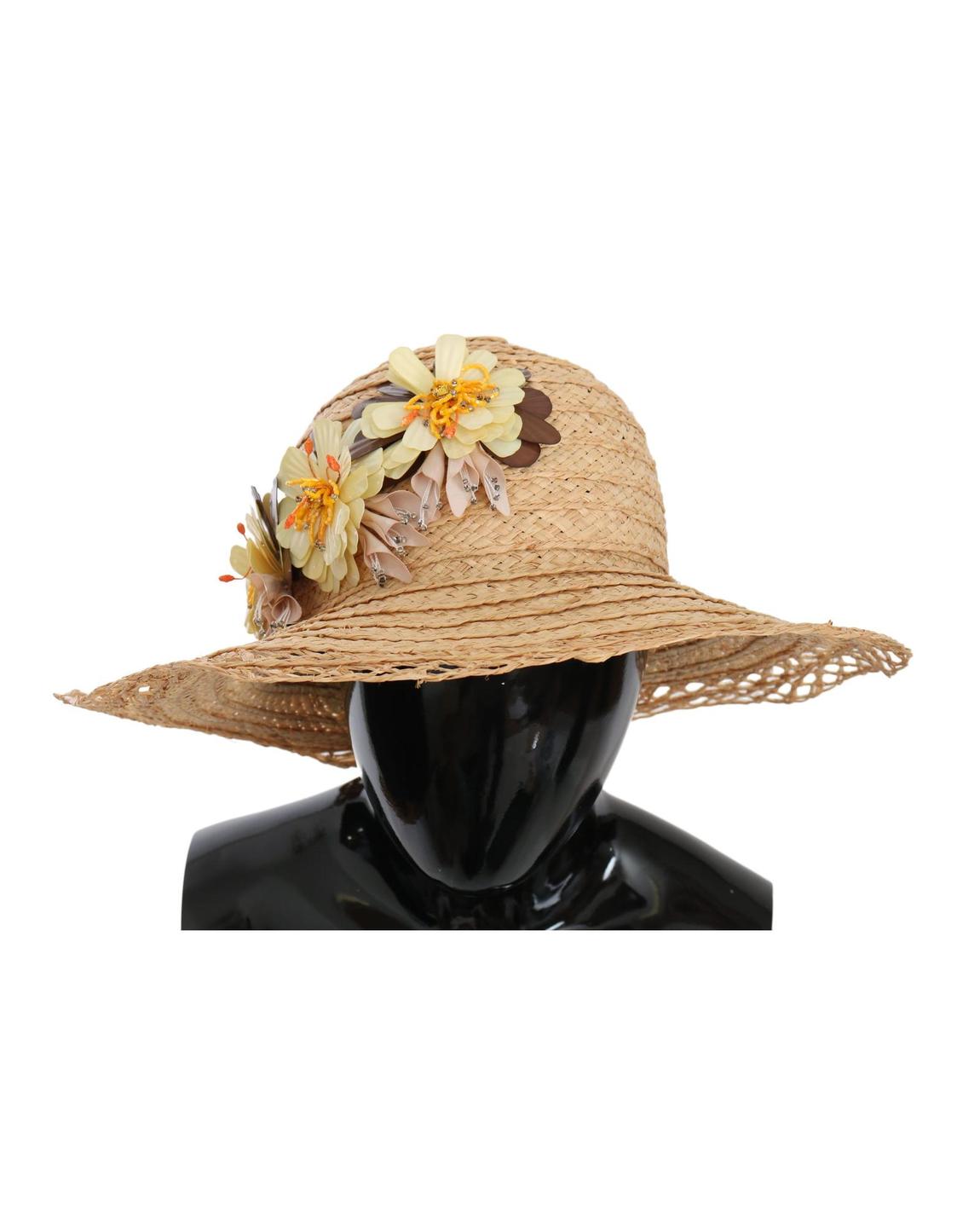 Raffia Hat Floral Model HAT70225 Wo - Beige main product photo