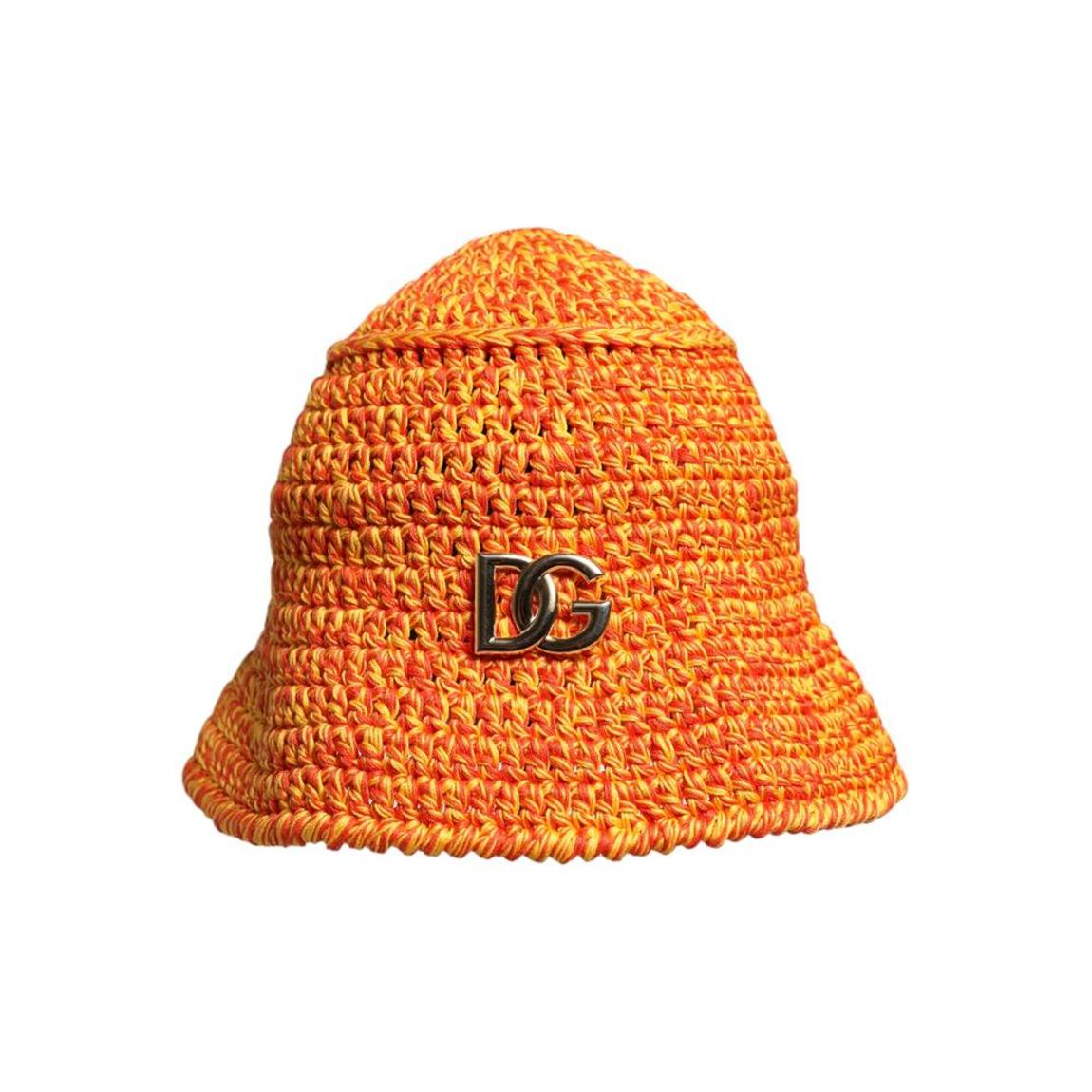 Crochet Bucket Hat with Logo Wo - Orange main product photo