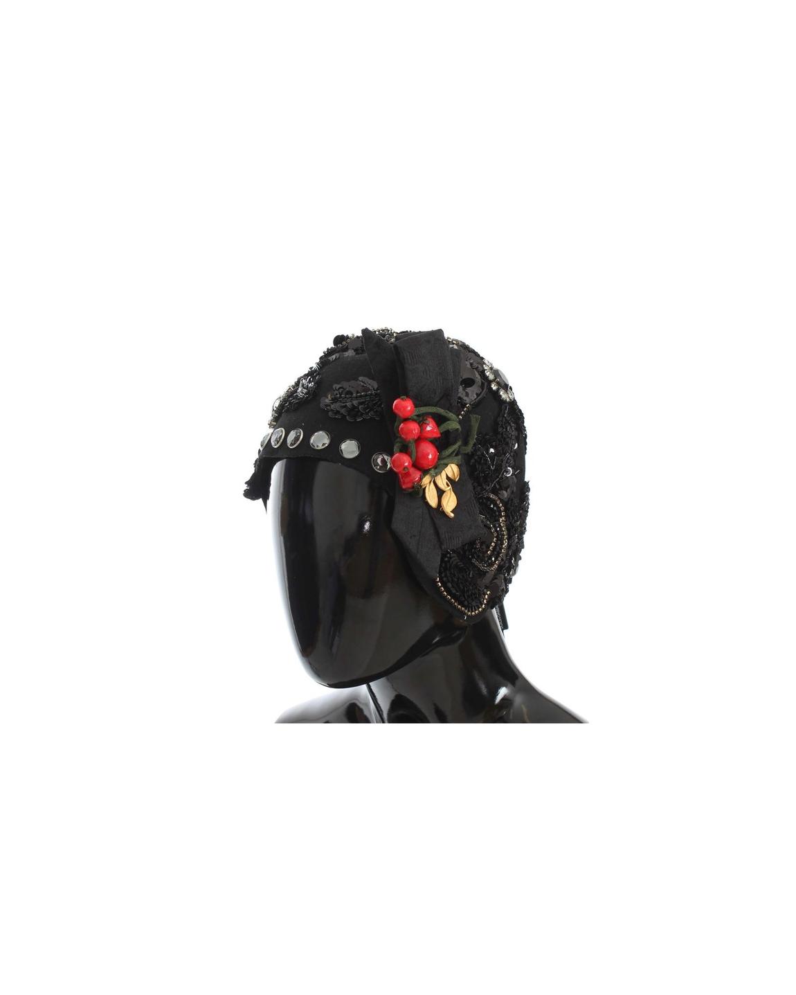 Dolce Gabbana Embellished Cloche Hat Wo - Black main product photo