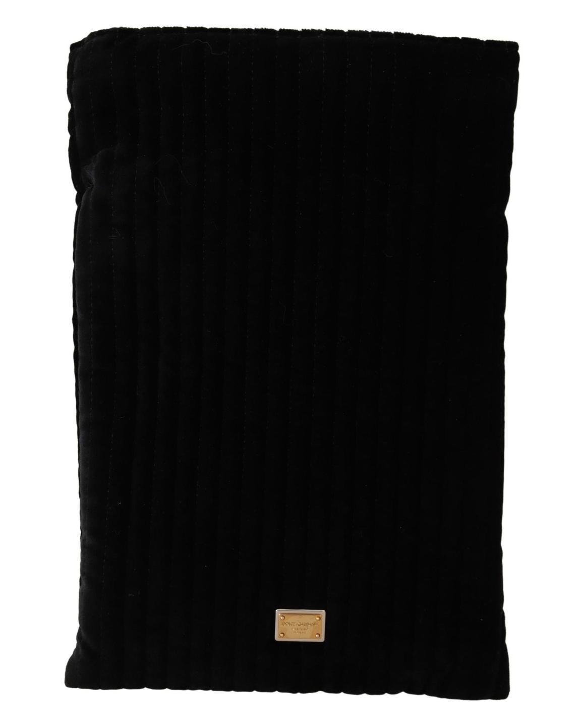 Dolce Gabbana Quilted Velvet Clutch BC0036 Wo - Black Handbags main product photo