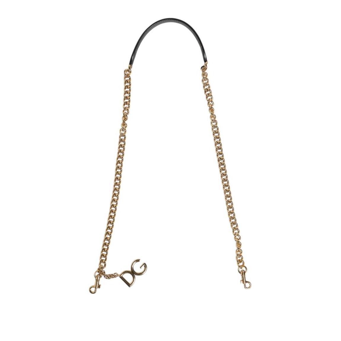 Leopard Print Gold Brass Chain Shoulder Bag Strap - Brown main product photo