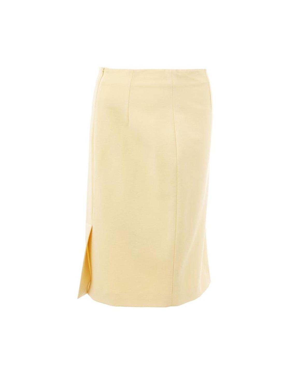Tailored Midi Pencil Skirt SideSlit Style - Yellow main product photo