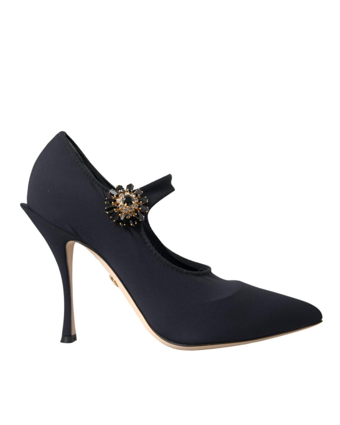 Mary Jane Pumps Floral Style - Black main product photo
