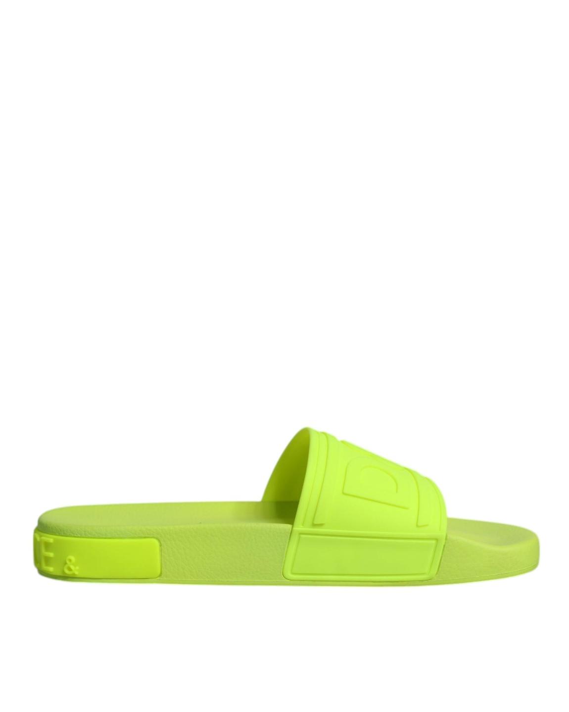 Portofino Slides Neon Yellow Style - Green Flat Shoes main product photo