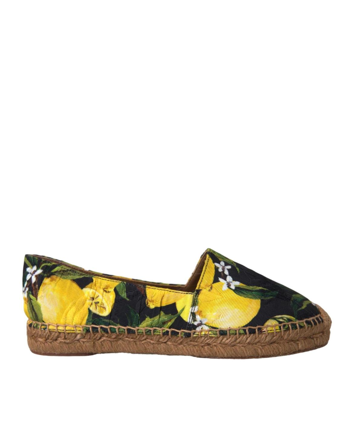 Lemon Print Espadrilles Slipon - Multicolor Flat Shoes main product photo