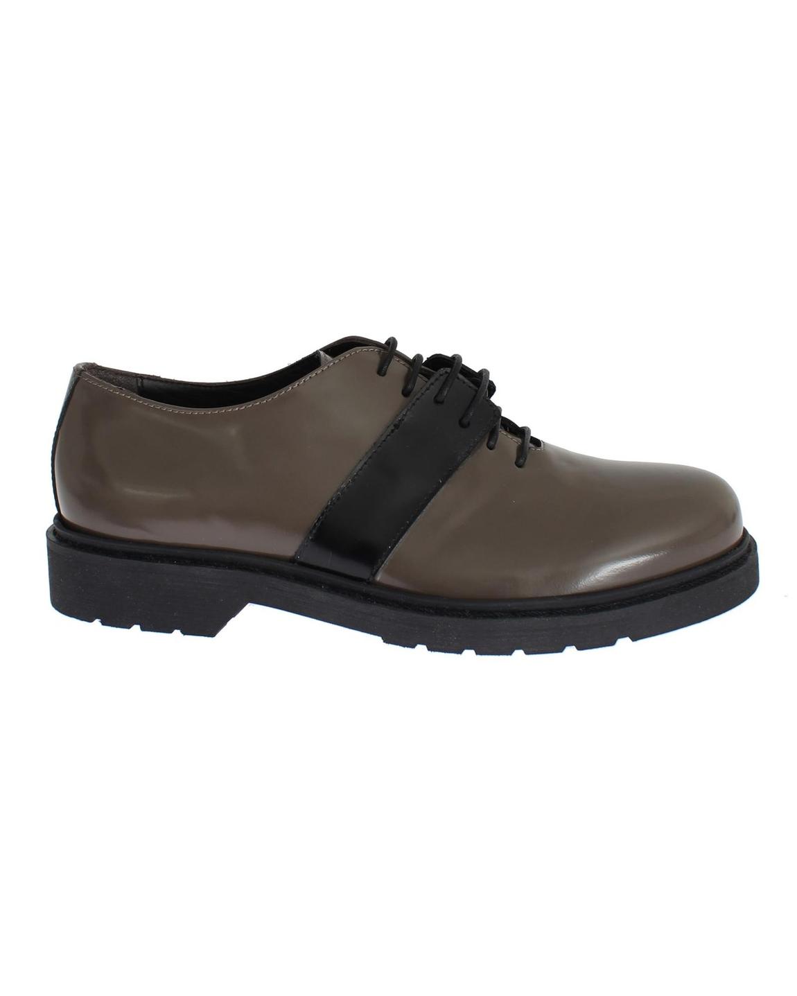 Casual Oxford Leather Shoes - Gray Flat Shoes main product photo