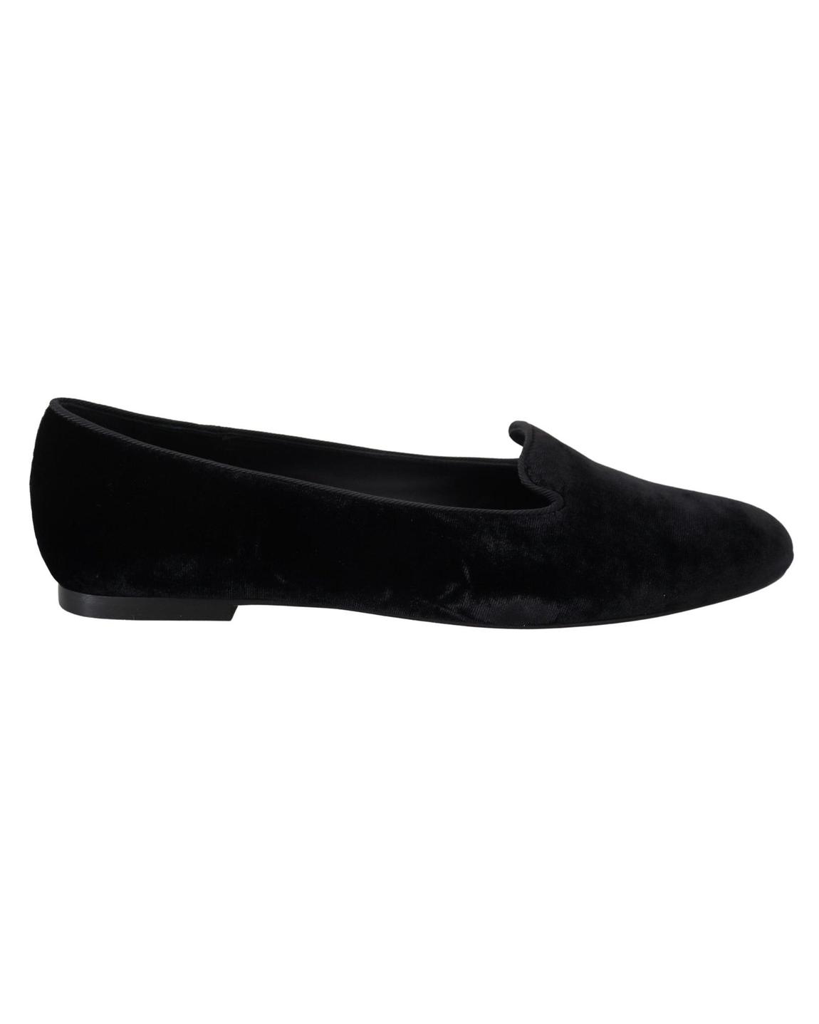 Velvet Ballerina Flats Black Flat Shoes main product photo
