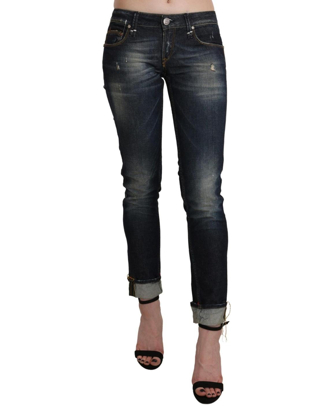 Acht Skinny Jeans Distressed Detailing Wo - Blue Jeans main product photo