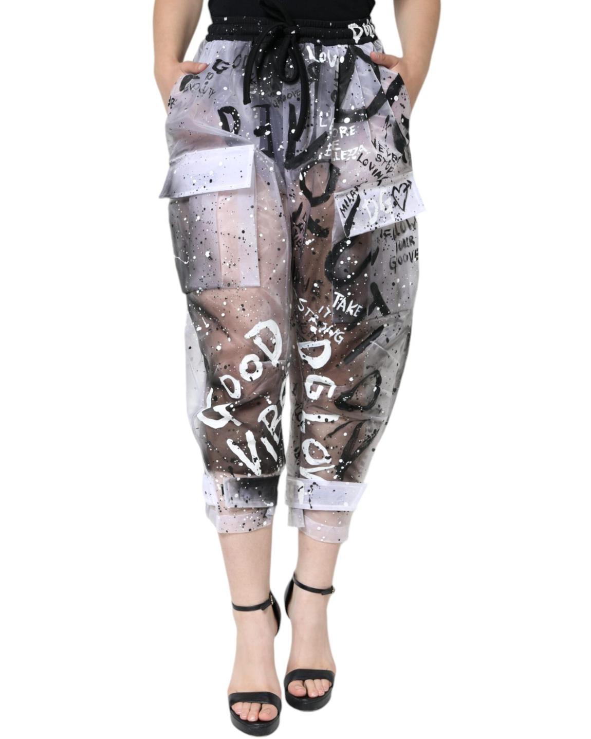 Organza GraffitiPrint Trousers PAN74599 Wo - White Jeans main product photo