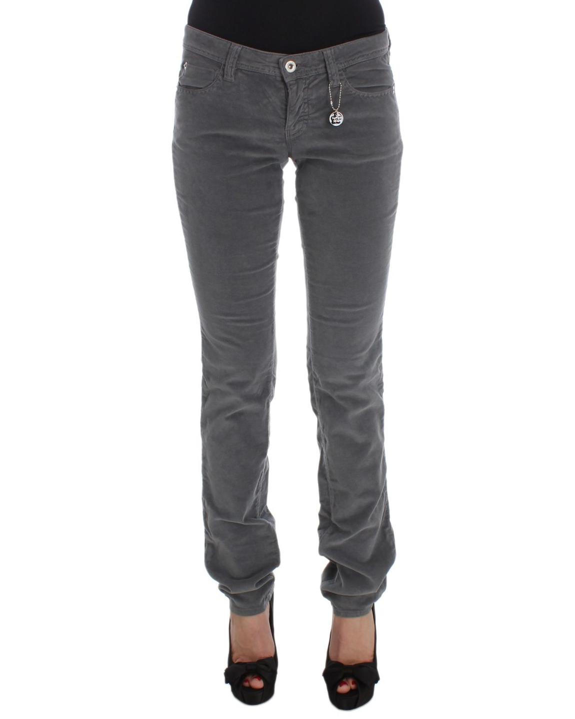 Costume National Pants Straight Leg Corduroy Wo - Gray Jeans main product photo