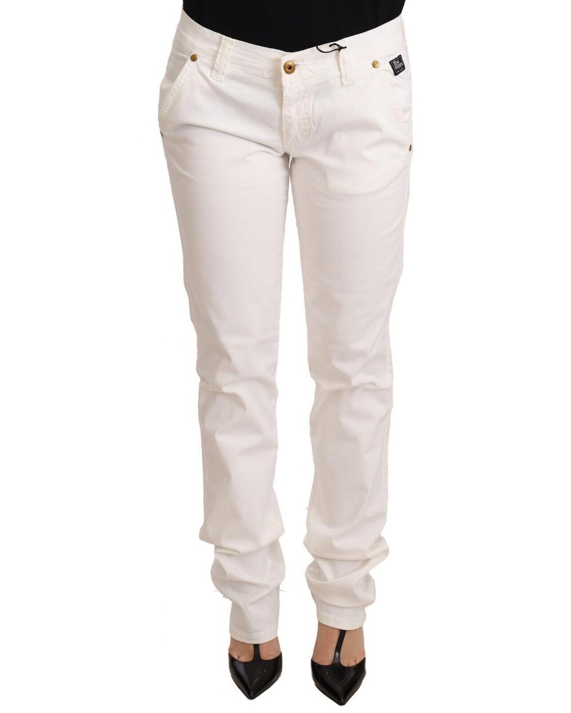 White Cotton Trousers Casual Style Wo - Black Jeans main product photo