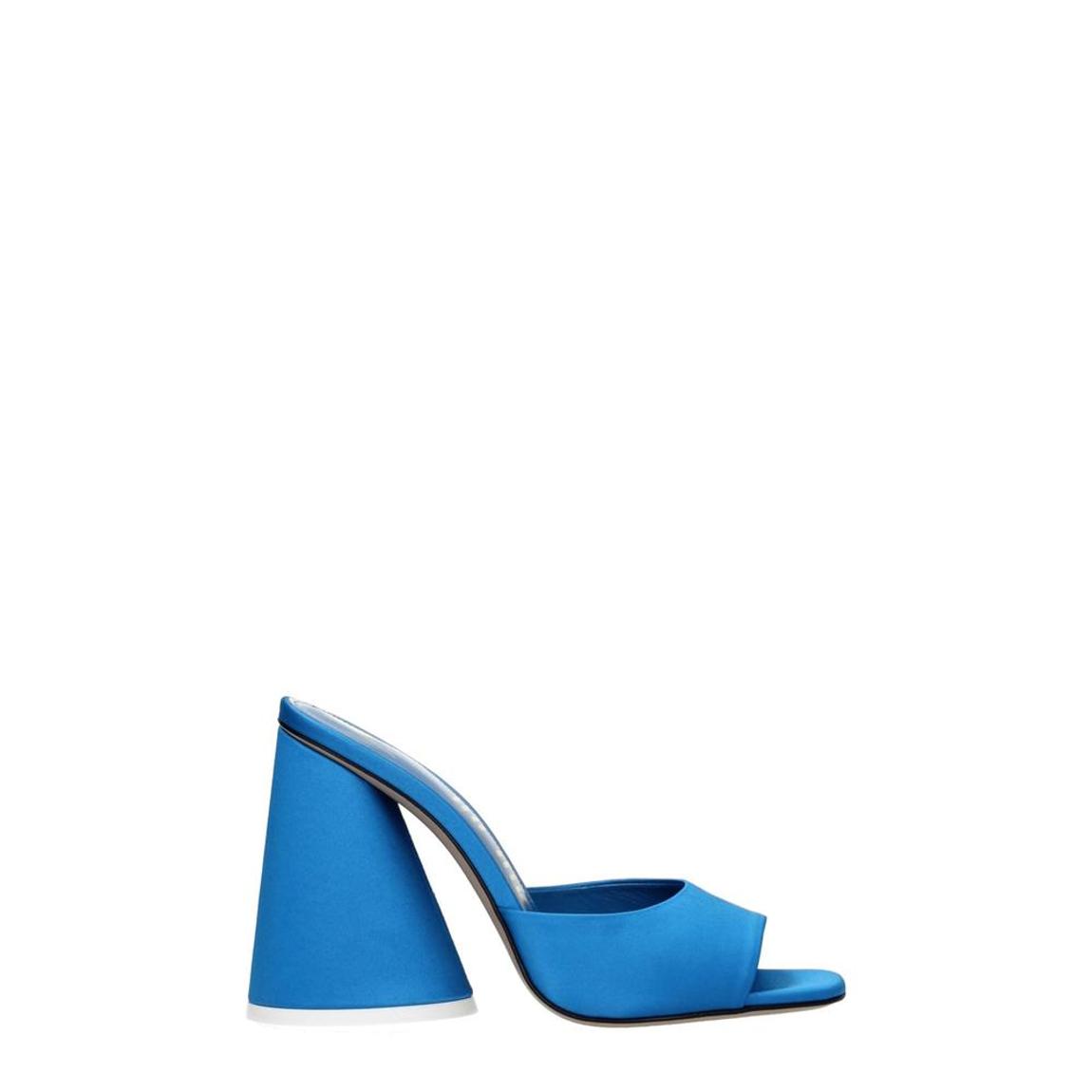 High Heel Open Toe Satin Sandal - Light Blue main product photo