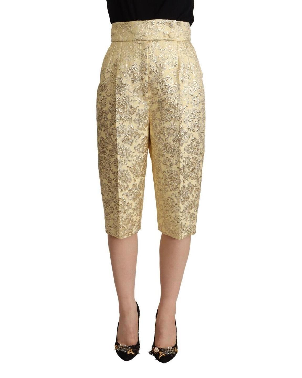 Tailored Shorts Floral Print High Waist - Beige Jeans main product photo