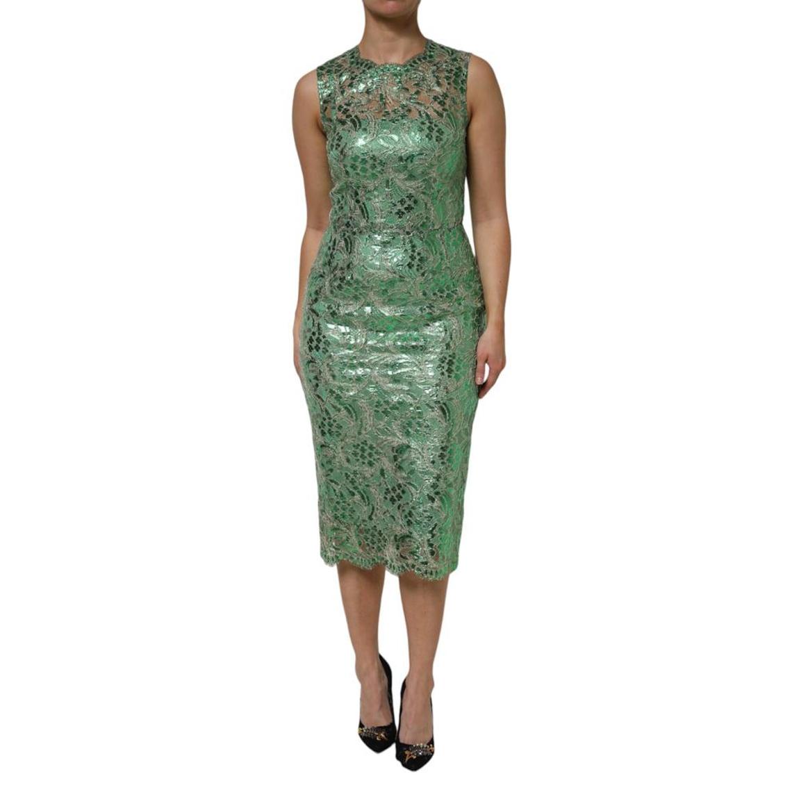Lace Midi Dress Wo - Green Dresses main product photo