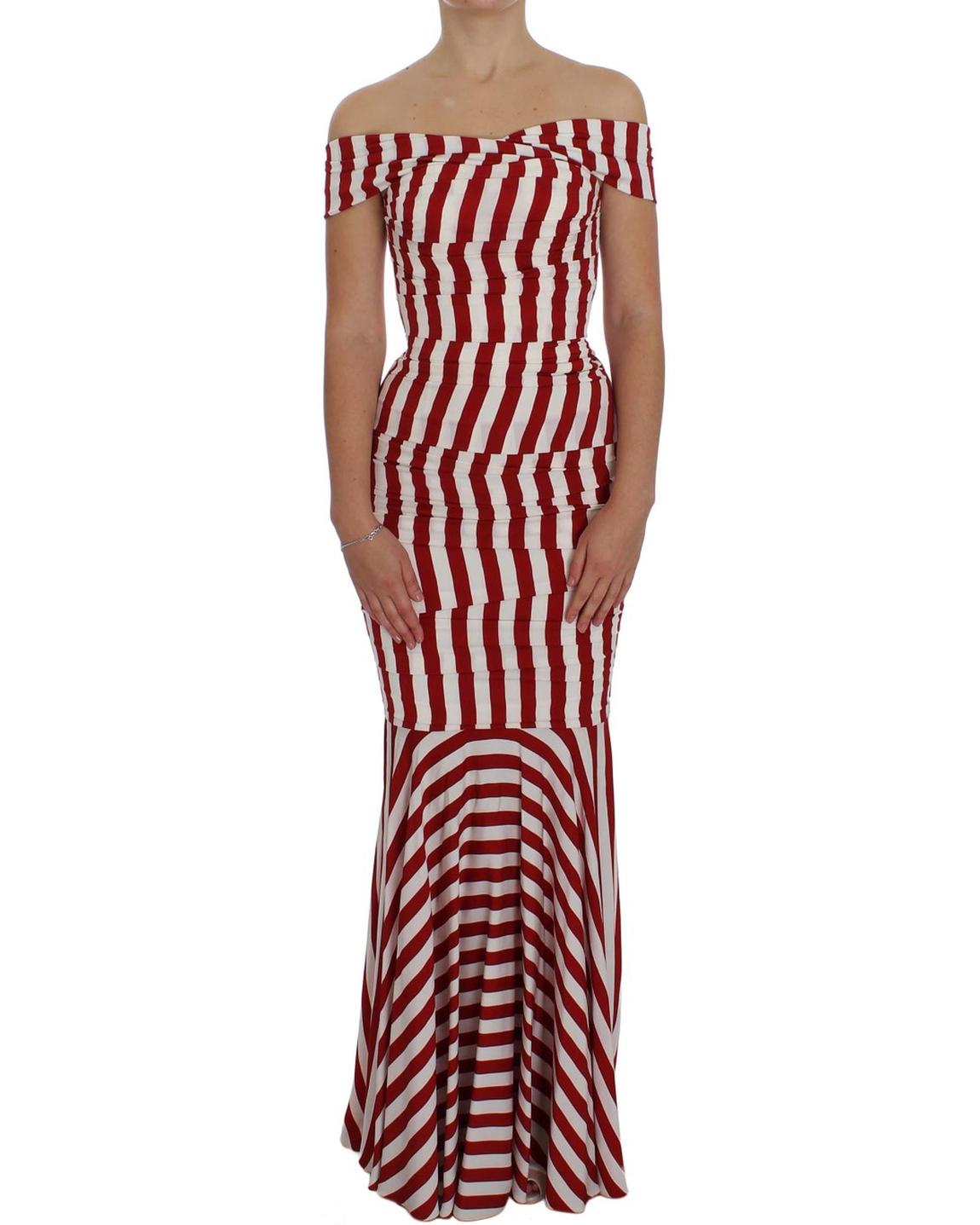 Red White Striped Mermaid Dress Dresses main product photo