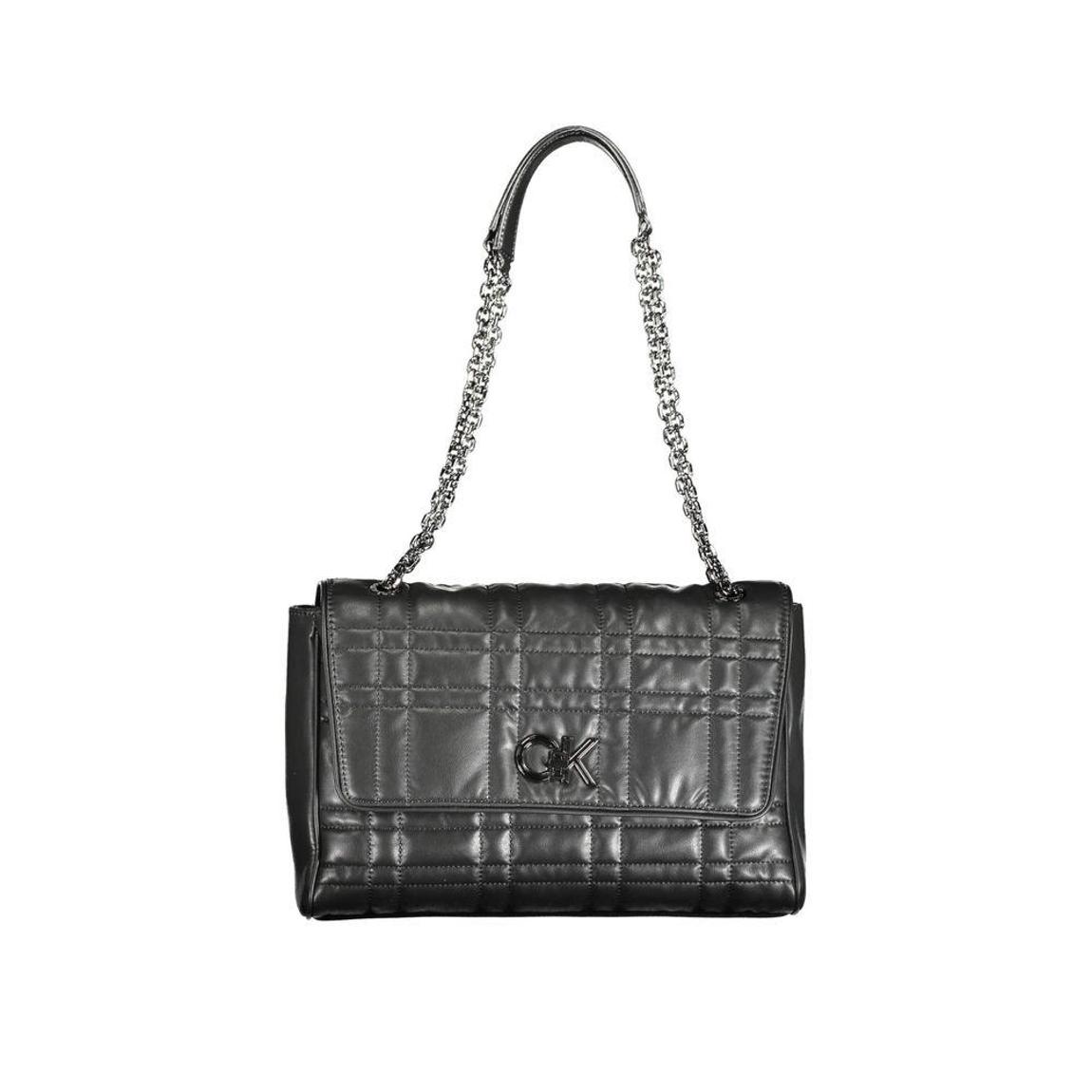 Quilted Shoulder Bag Chain Strap - Black Handbags main product photo
