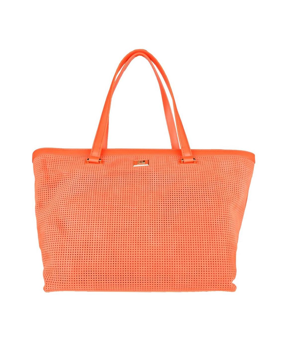 Perforated Suede Tote Bag Wo - Orange Handbags main product photo