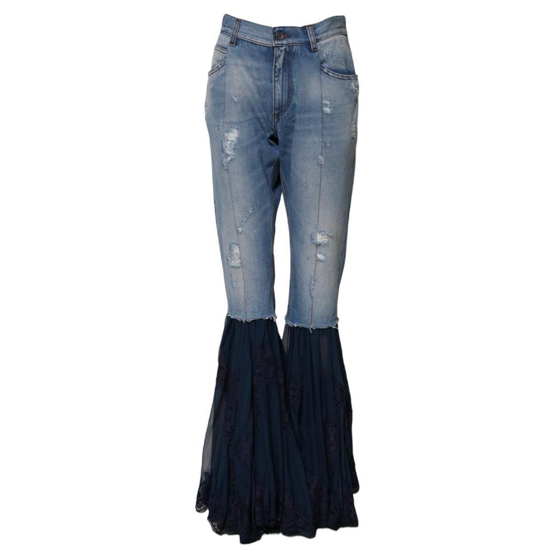 High Waist Flared Denim Jeans Wo - Blue Jeans main product photo