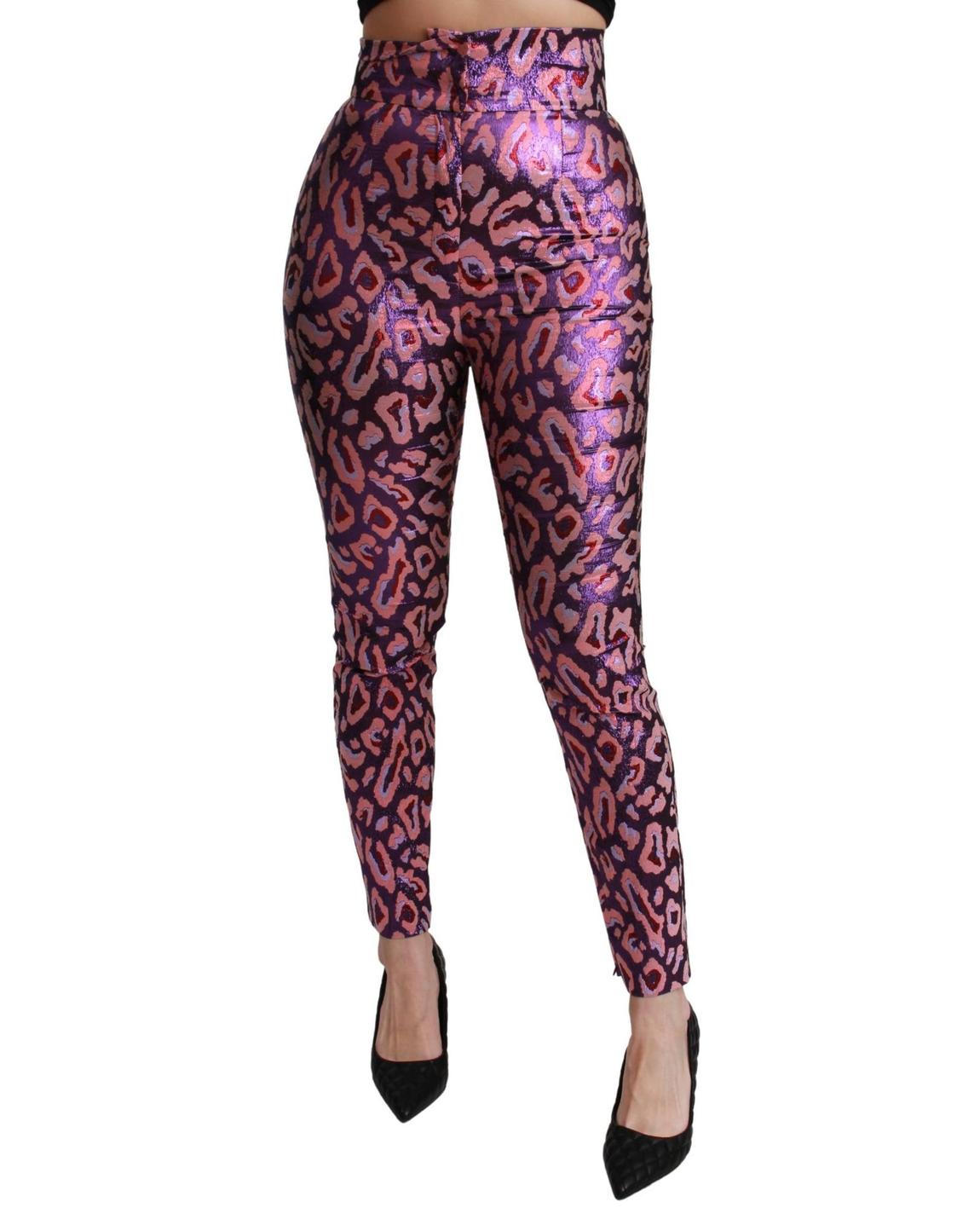 Leopard Print Metallic Trousers Wo - Multicolor Jeans main product photo