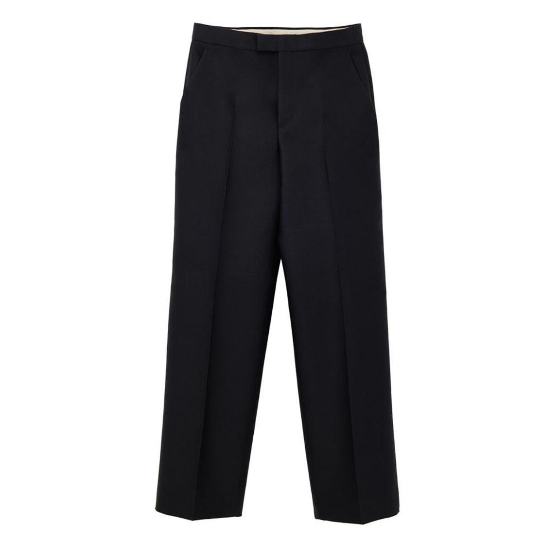 Tailored Wool-Silk Trousers with Cropped Straight Leg Design - main product photo