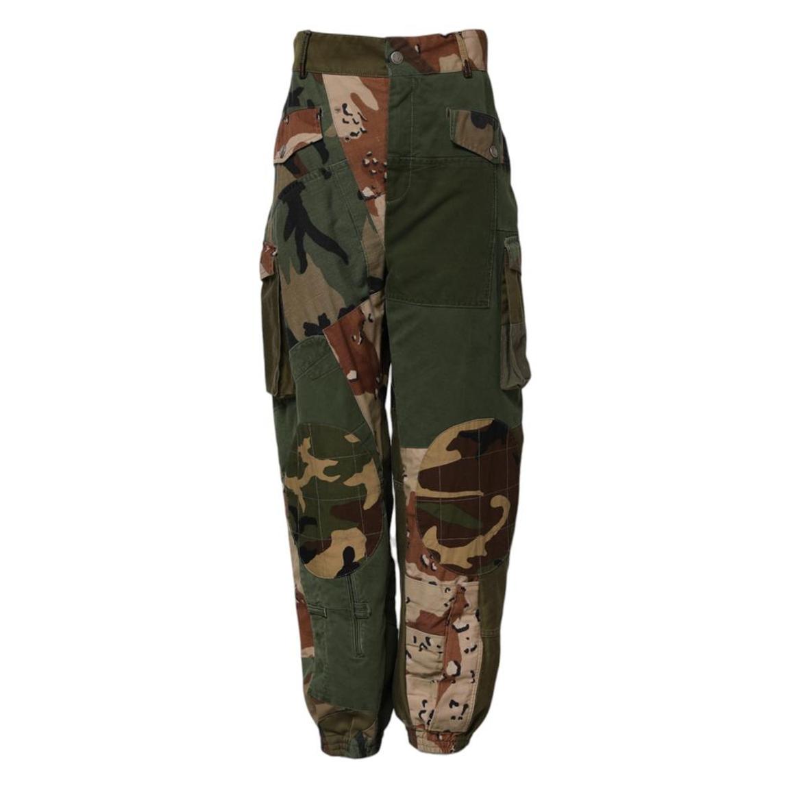 Camouflage Tapered High Waist Cargo Pants with Zipper Closure Wo - main product photo
