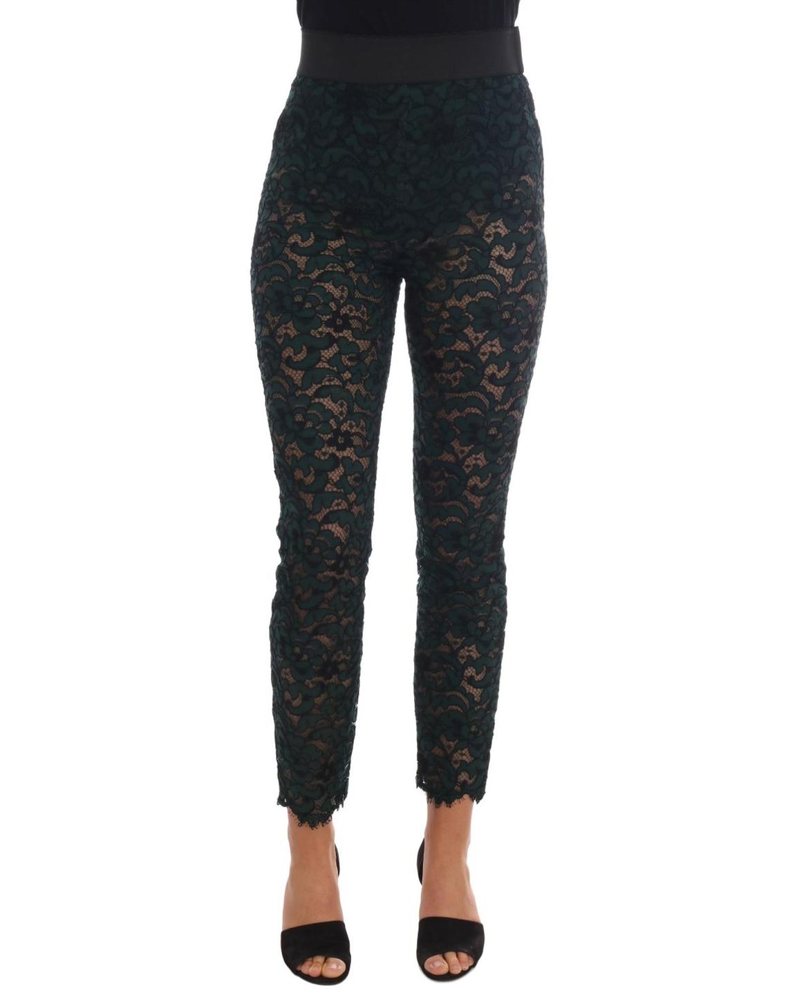 Lace Leggings Floral Pants Wo - Green Jeans main product photo