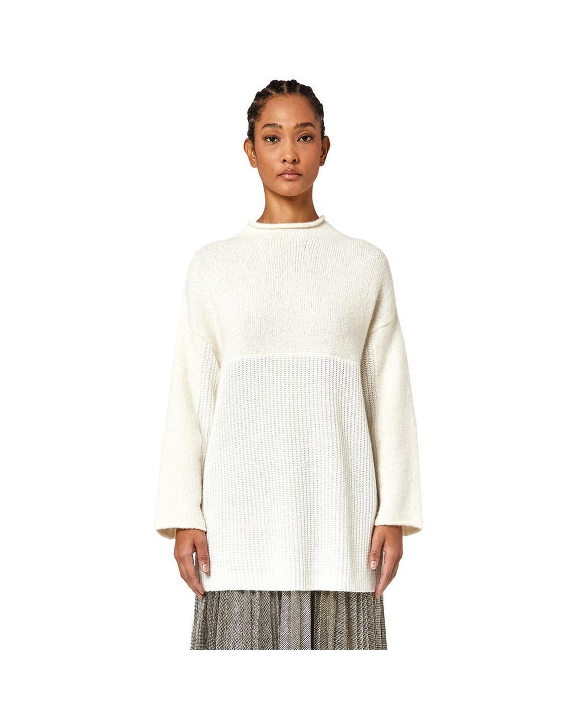 Mock Neck Knit Sweater AL13842 - White main product photo