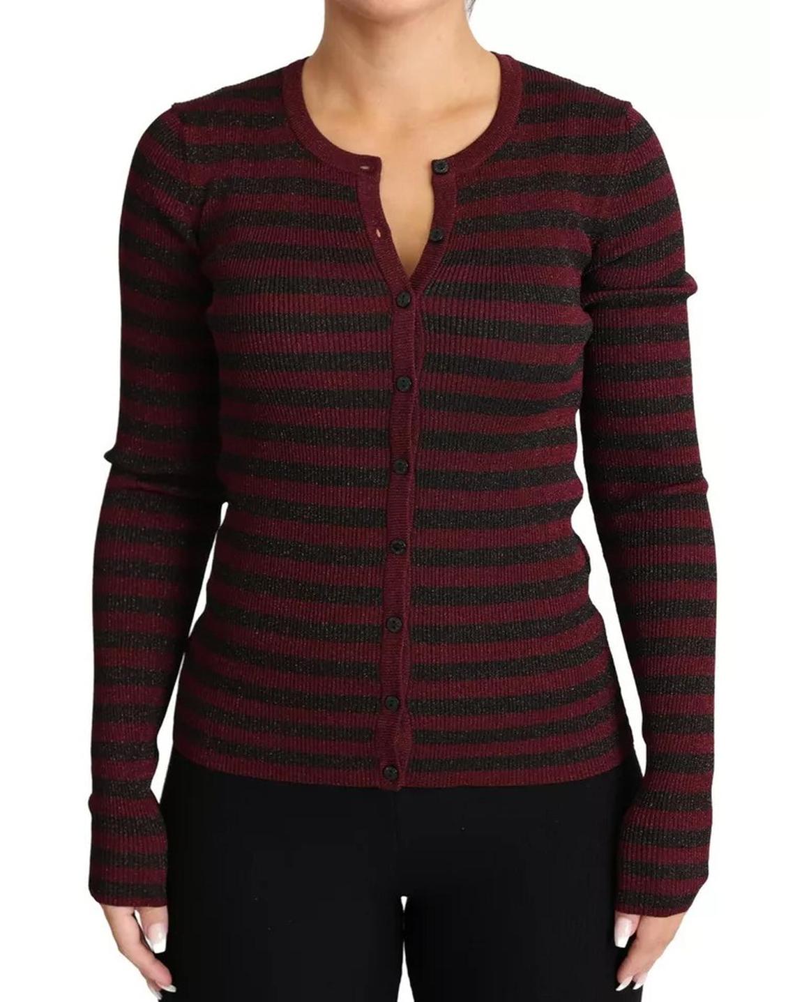 Long Sleeve Button Cardigan - Black And Red Sweaters main product photo
