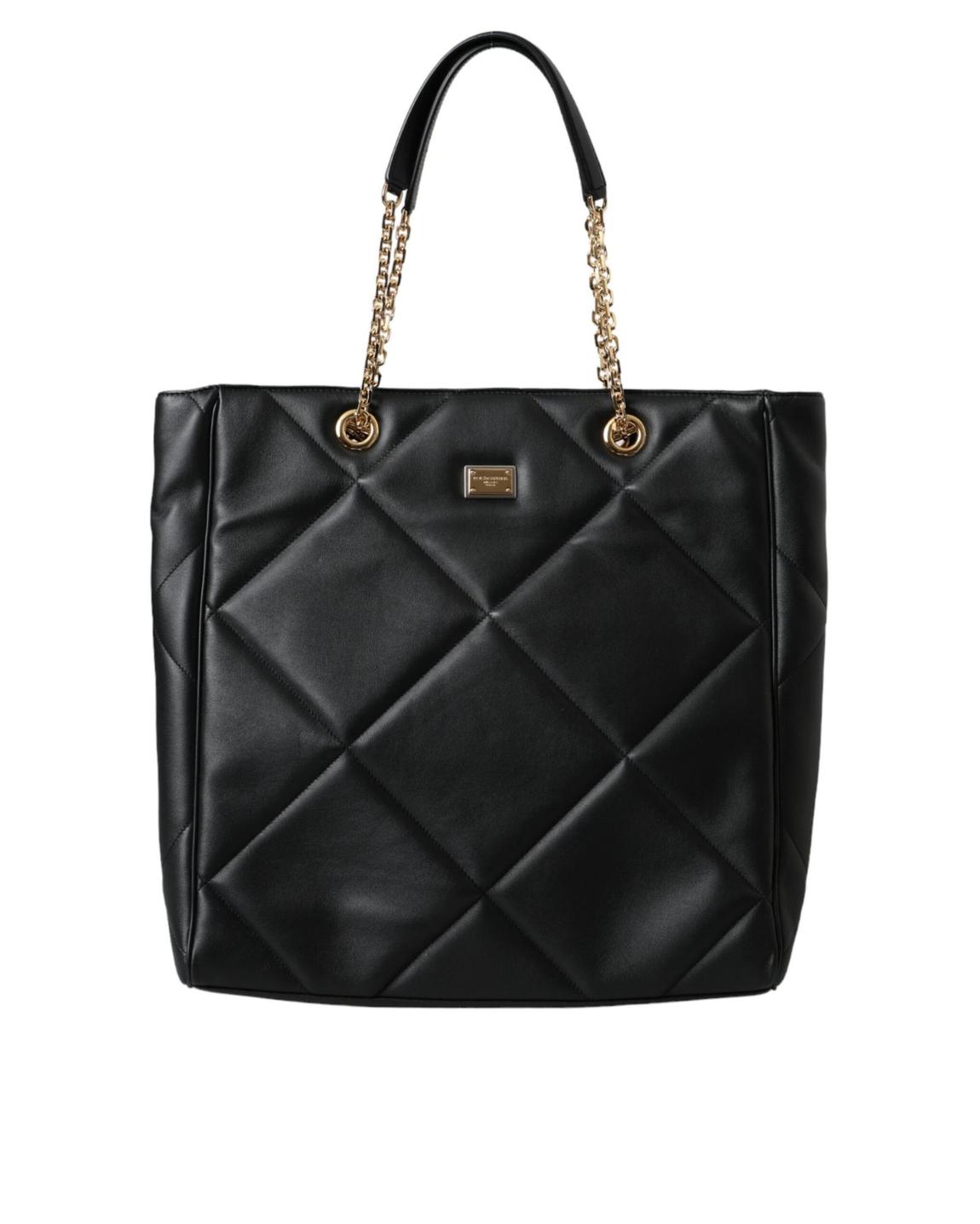 Quilted Tote Bag Wo - Black main product photo