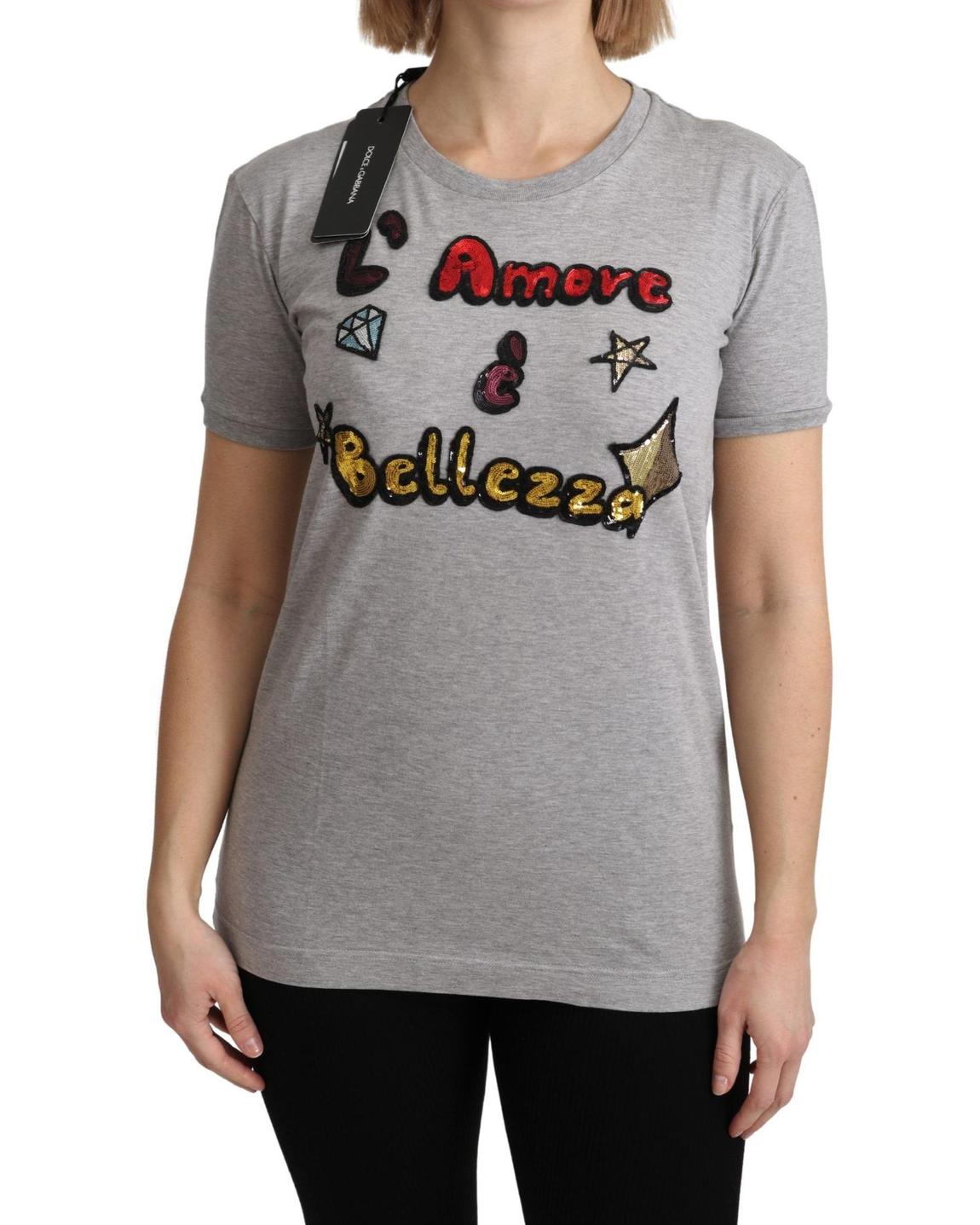 Dolce Gabbana TSH5154 LAmore Bellezza TShirt - Gray Sweaters main product photo