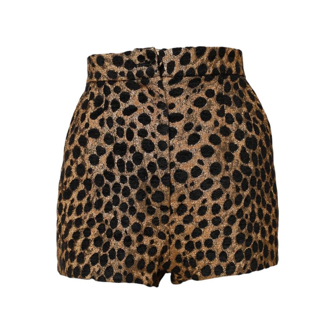 High Waisted Leopard Print Hot Pants Shorts - Brown main product photo